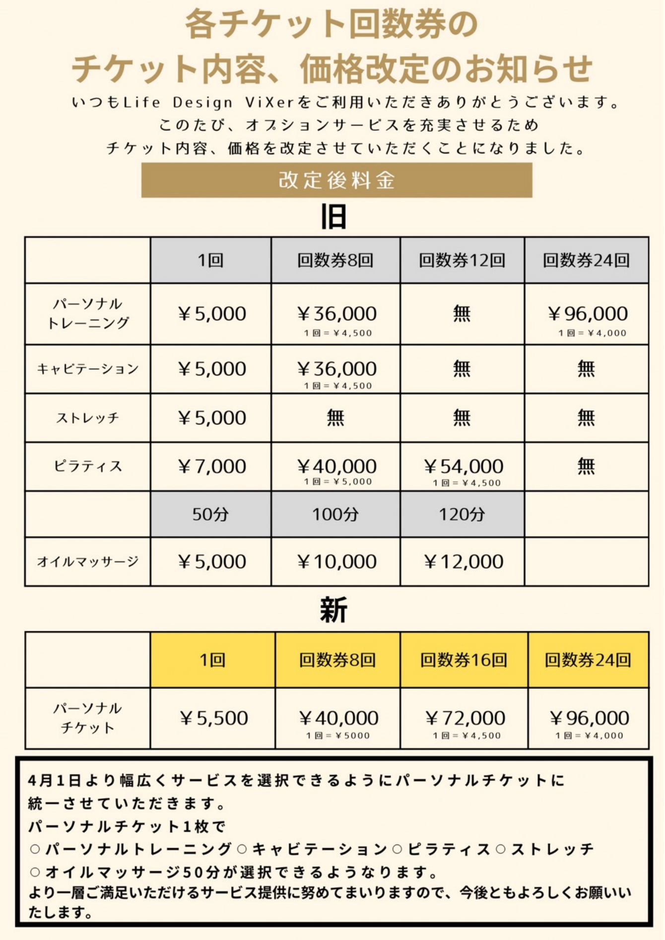重要】回数券の内容および価格改定のお知らせ(2025年4月1日 重要】回数券の内容および価格改定のお知らせ(2025年4月1日